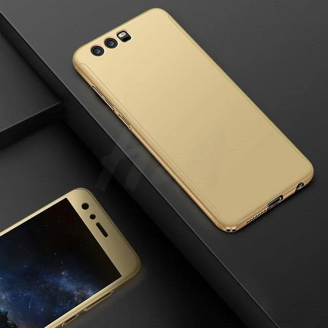 H&A Luxus 360-Grad-Vollschutzhülle für Huawei Honor 9 8 Lite 10 V10 Schutzhülle aus gehärtetem Glas für 9lite 8lite 10 Hülle
