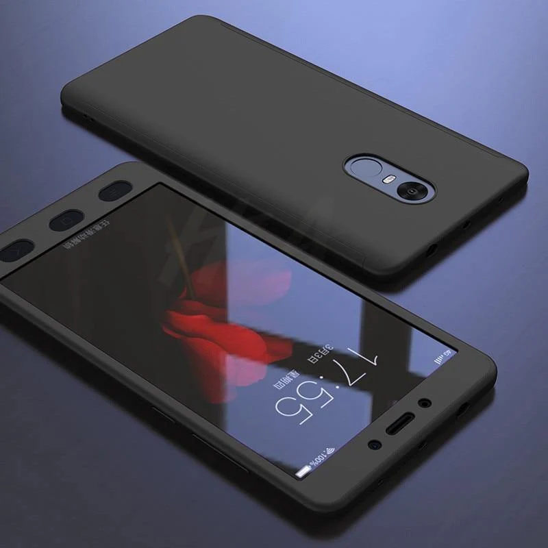 H&A 360-Grad-Vollschutzhülle für Xiaomi Redmi Note 4 4X Displayschutzfolie, Telefonabdeckung Note 4, globale Version, Glas