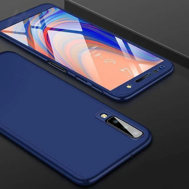 H&A 360 Vollschutzhülle für Samsung Galaxy A7 A8 J4 J6 J8 Anti-Klopf-Vollschutzhülle J4 J6 A8 Plus Hüllen mit Glasfolie