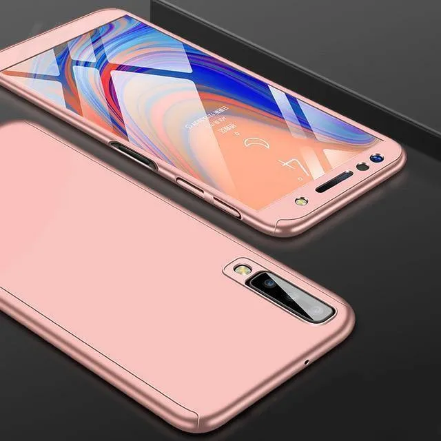 H&A 360 Vollschutzhülle für Samsung Galaxy A7 A8 J4 J6 J8 Anti-Klopf-Vollschutzhülle J4 J6 A8 Plus Hüllen mit Glasfolie
