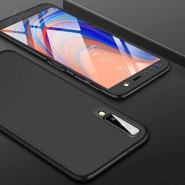 H&A 360 Vollschutzhülle für Samsung Galaxy A7 A8 J4 J6 J8 Anti-Klopf-Vollschutzhülle J4 J6 A8 Plus Hüllen mit Glasfolie