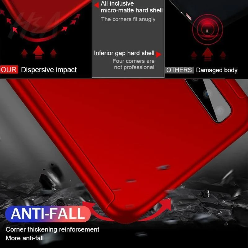 H&A 360 Vollschutzhülle für Samsung Galaxy A7 A8 J4 J6 J8 Anti-Klopf-Vollschutzhülle J4 J6 A8 Plus Hüllen mit Glasfolie
