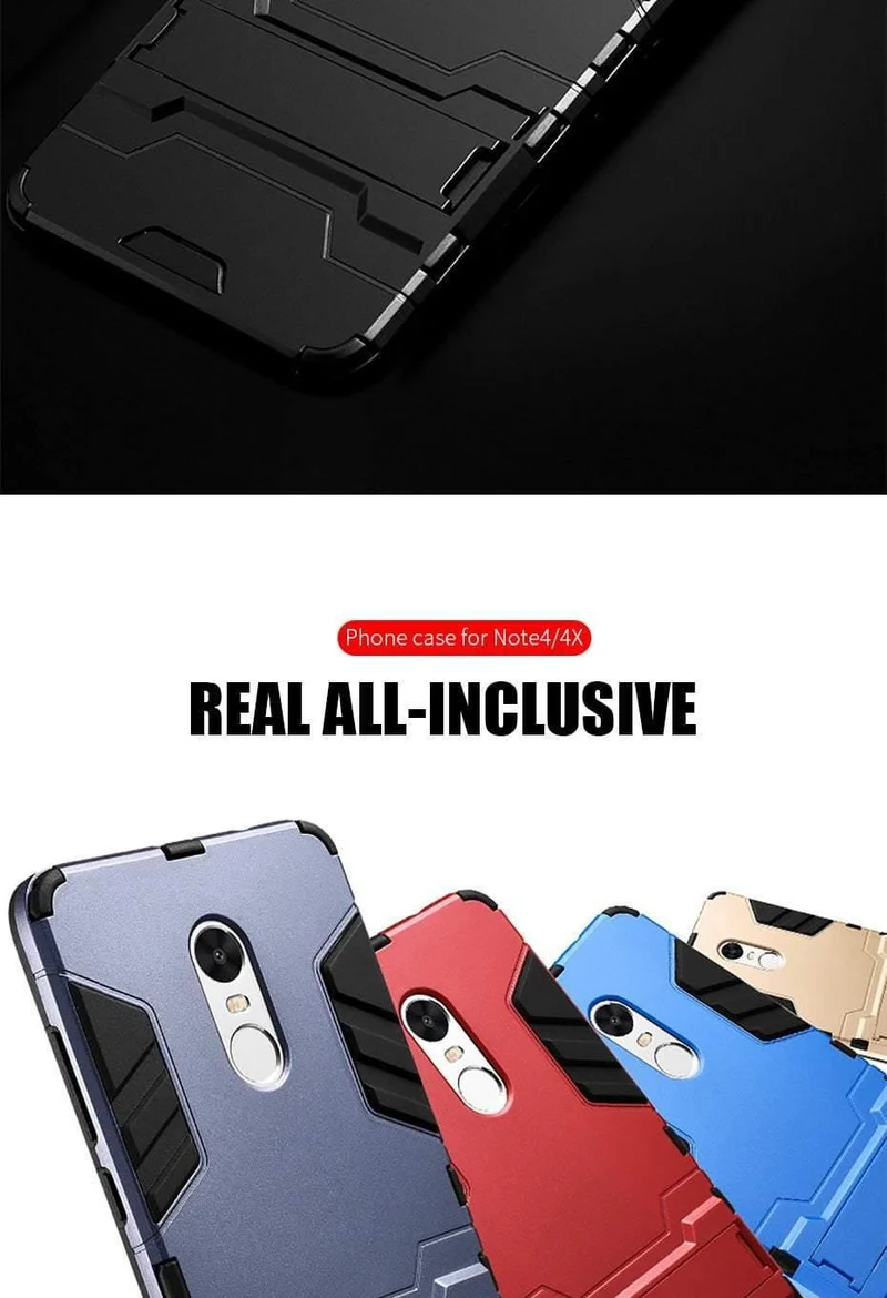 H&A Luxury Armor Stoßfeste Handyhülle für Xiaomi Redmi Note 4 4X Schutzhülle Note 4 Global Version Halter Handytaschen Hüllen