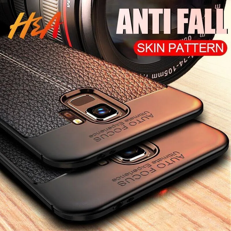 H&A Luxus-Leder-Muster-Hülle für Samsung Galaxy S9 S8 Plus S7 Edge Note 9 8 Stoßfestes TPU-Slim-Cover S8 S9 Handyhülle Capa