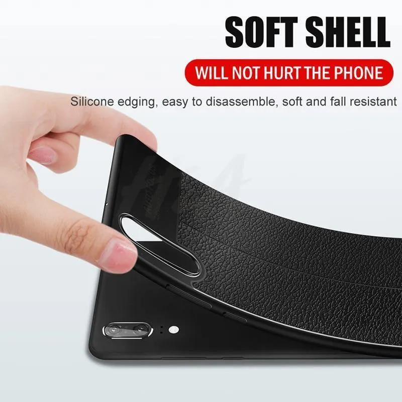 H&A Luxus-Leder-Muster-Hülle für Huawei P20 Lite P20 Pro P10 Plus Stoßfestes TPU-Slim-Cover Honor 8 9 Lite Telefonhülle Capa