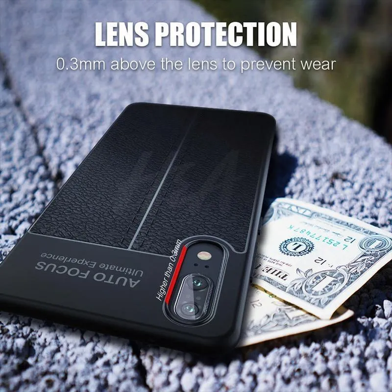 H&A Luxus-Leder-Muster-Hülle für Huawei P20 Lite P20 Pro P10 Plus Stoßfestes TPU-Slim-Cover Honor 8 9 Lite Telefonhülle Capa