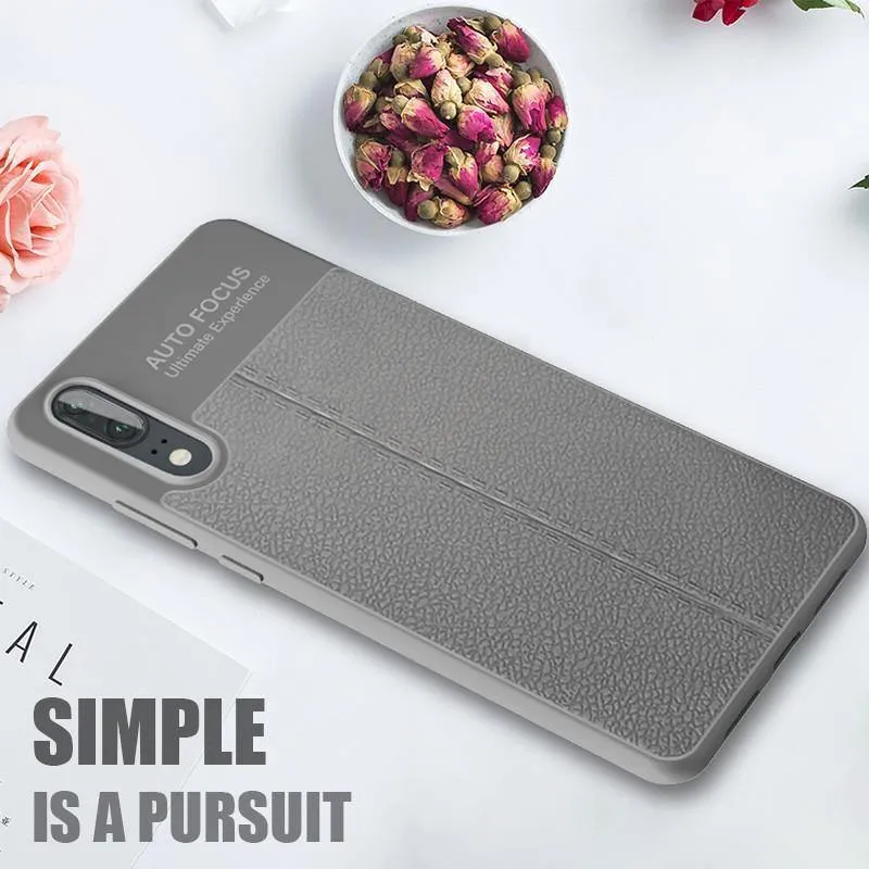 H&A Luxus-Leder-Muster-Hülle für Huawei P20 Lite P20 Pro P10 Plus Stoßfestes TPU-Slim-Cover Honor 8 9 Lite Telefonhülle Capa