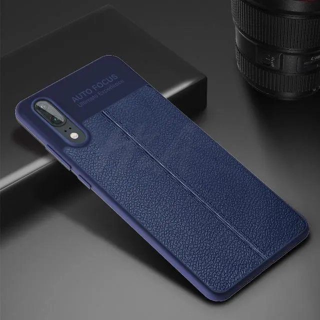 H&A Luxus-Leder-Muster-Hülle für Huawei P20 Lite P20 Pro P10 Plus Stoßfestes TPU-Slim-Cover Honor 8 9 Lite Telefonhülle Capa