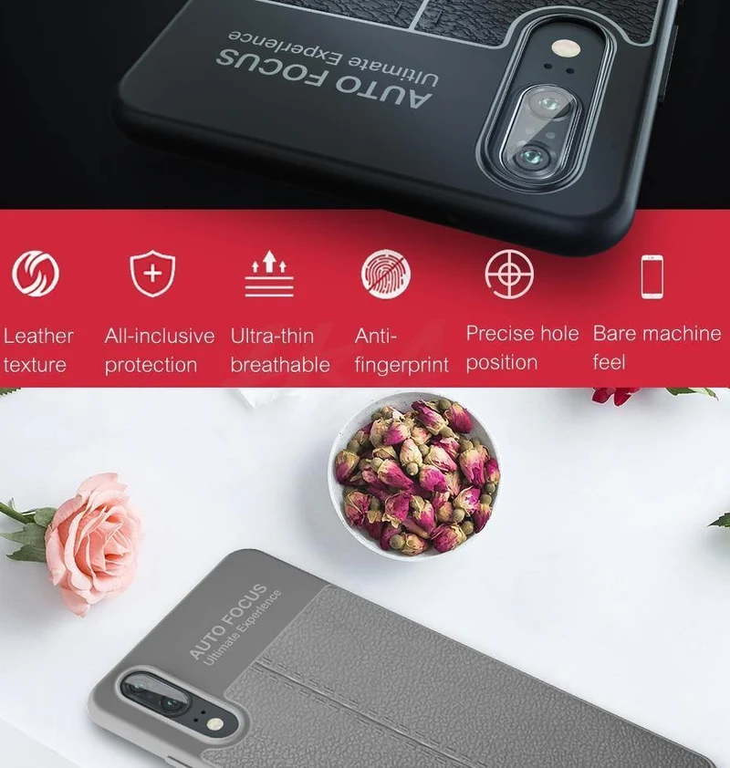 H&A Luxus-Leder-Muster-Hülle für Huawei P20 Lite P20 Pro P10 Plus Stoßfestes TPU-Slim-Cover Honor 8 9 Lite Telefonhülle Capa