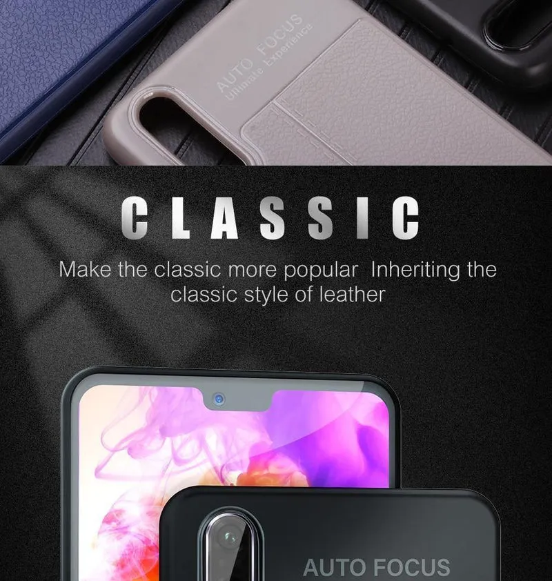 H&A Luxus-Leder-Muster-Hülle für Huawei P20 Lite P20 Pro P10 Plus Stoßfestes TPU-Slim-Cover Honor 8 9 Lite Telefonhülle Capa