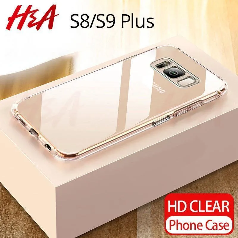 H&A Hülle für Samsung Galaxy S9 S8 Plus S6 S7 Edge Note 9 8 Dünn HD Transparent Weiche TPU Handyhülle für Samsung S9 S8 Plus Cover