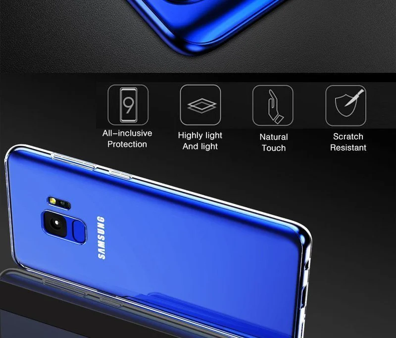 H&A Hülle für Samsung Galaxy S9 S8 Plus S6 S7 Edge Note 9 8 Dünn HD Transparent Weiche TPU Handyhülle für Samsung S9 S8 Plus Cover