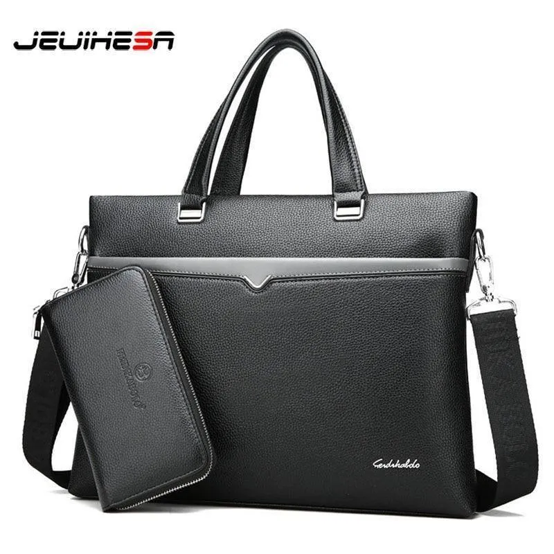 Business Aktentasche Männer Tasche Männlichen Schulter Laptop Tasche Große Kapazität Leder Handtasche Messenger Taschen Hohe Qualität