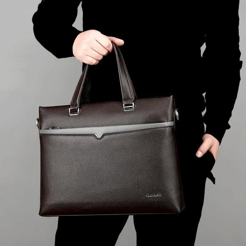 Business Aktentasche Männer Tasche Männlichen Schulter Laptop Tasche Große Kapazität Leder Handtasche Messenger Taschen Hohe Qualität