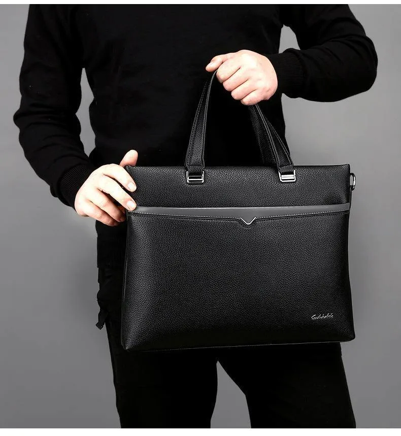 Business Aktentasche Männer Tasche Männlichen Schulter Laptop Tasche Große Kapazität Leder Handtasche Messenger Taschen Hohe Qualität