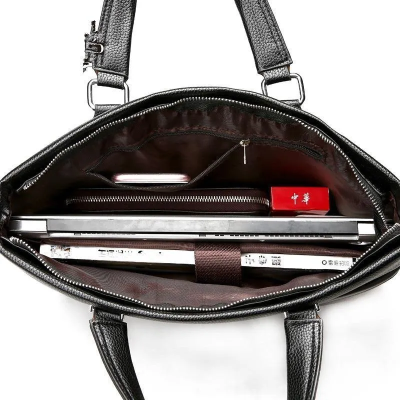 Business Aktentasche Männer Tasche Männlichen Schulter Laptop Tasche Große Kapazität Leder Handtasche Messenger Taschen Hohe Qualität