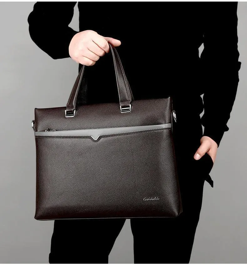 Business Aktentasche Männer Tasche Männlichen Schulter Laptop Tasche Große Kapazität Leder Handtasche Messenger Taschen Hohe Qualität