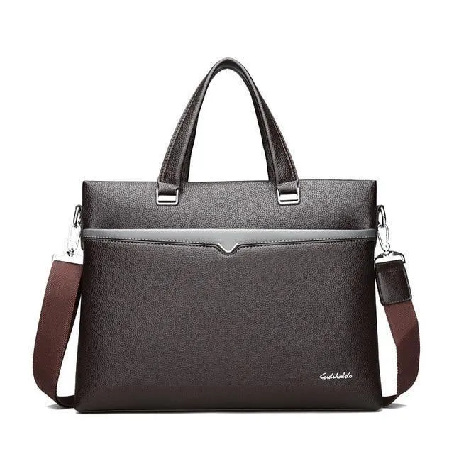 Business Aktentasche Männer Tasche Männlichen Schulter Laptop Tasche Große Kapazität Leder Handtasche Messenger Taschen Hohe Qualität