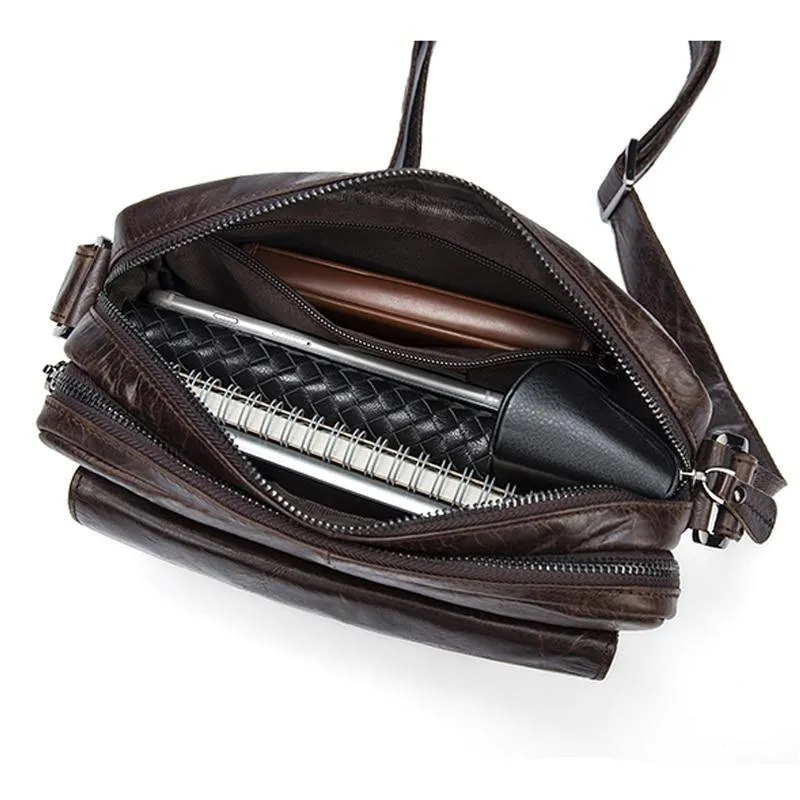 Herren Umhängetasche aus echtem Leder für Herren, kleine Umhängetasche für Männer, Messenger Bags für Männer, Leder 8931