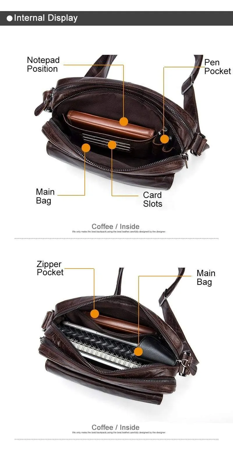 Herren Umhängetasche aus echtem Leder für Herren, kleine Umhängetasche für Männer, Messenger Bags für Männer, Leder 8931