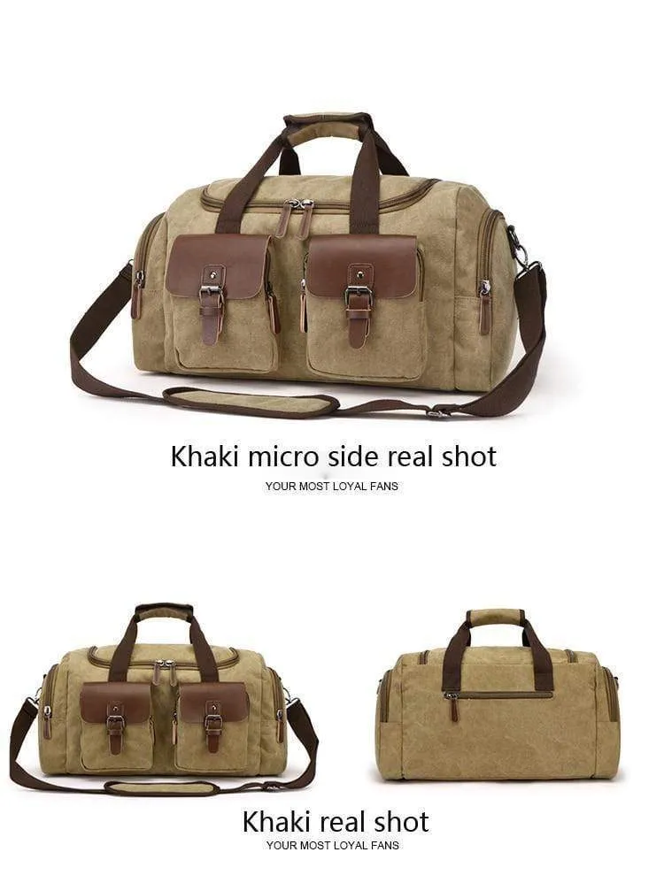 Leinwand Leder Männer Reisetasche Europäischen Stil Reisetaschen Handtasche Hohe Kapazität Umhängetasche Travel Crossbody Baggage