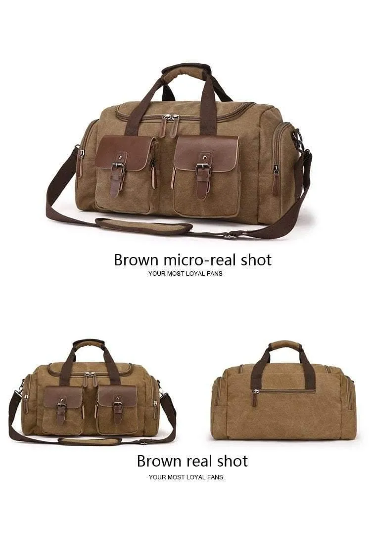 Leinwand Leder Männer Reisetasche Europäischen Stil Reisetaschen Handtasche Hohe Kapazität Umhängetasche Travel Crossbody Baggage