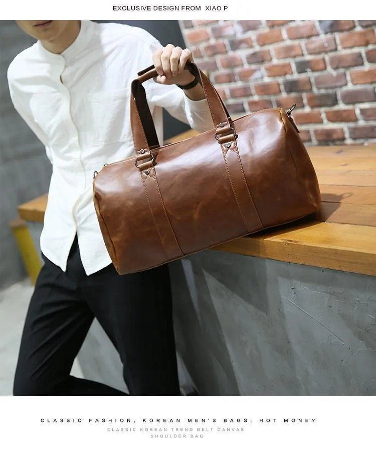 Herren-Reisetaschen, Kaffee-Eimer-Handtaschen, Umhängetasche, große Herren-Business-Gepäcktasche