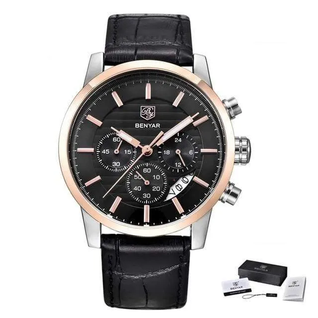 Herrenuhren Top-Marke Luxury Business Wasserdicht Sport Chronograph Quarz Braun Gold Männliche Uhr Relogio Masculino 2019