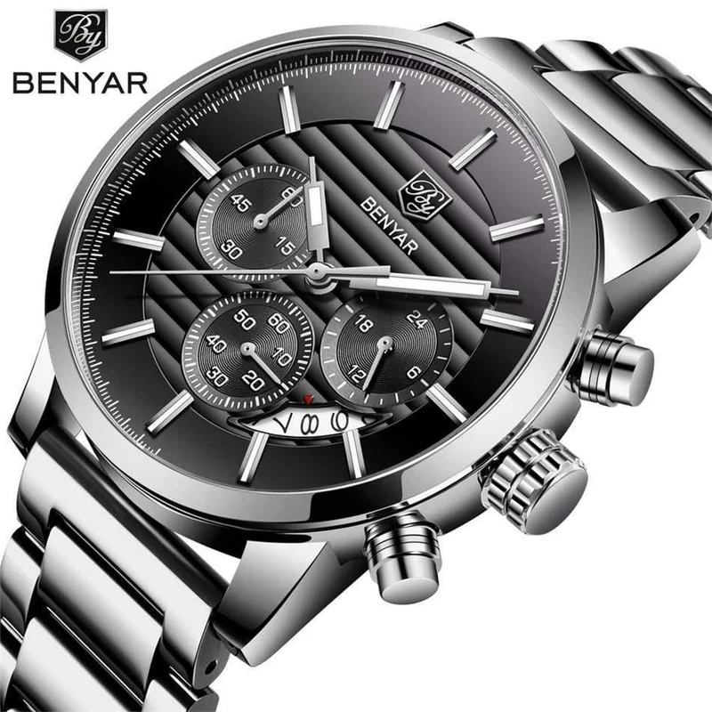 Herrenuhren Top-Marke Luxury Business Wasserdicht Sport Chronograph Quarz Braun Gold Männliche Uhr Relogio Masculino 2019