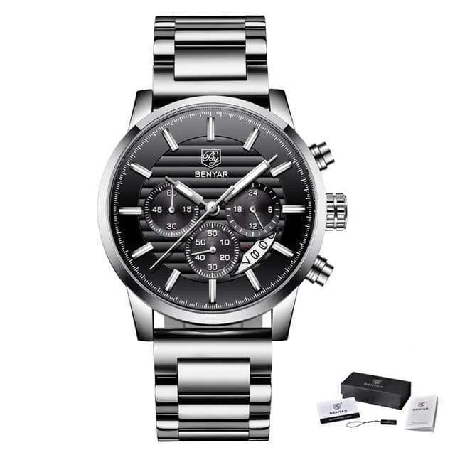 Herrenuhren Top-Marke Luxury Business Wasserdicht Sport Chronograph Quarz Braun Gold Männliche Uhr Relogio Masculino 2019