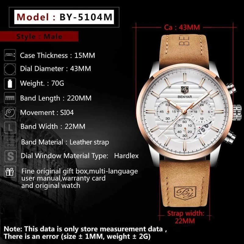 Herrenuhren Top-Marke Luxury Business Wasserdicht Sport Chronograph Quarz Braun Gold Männliche Uhr Relogio Masculino 2019