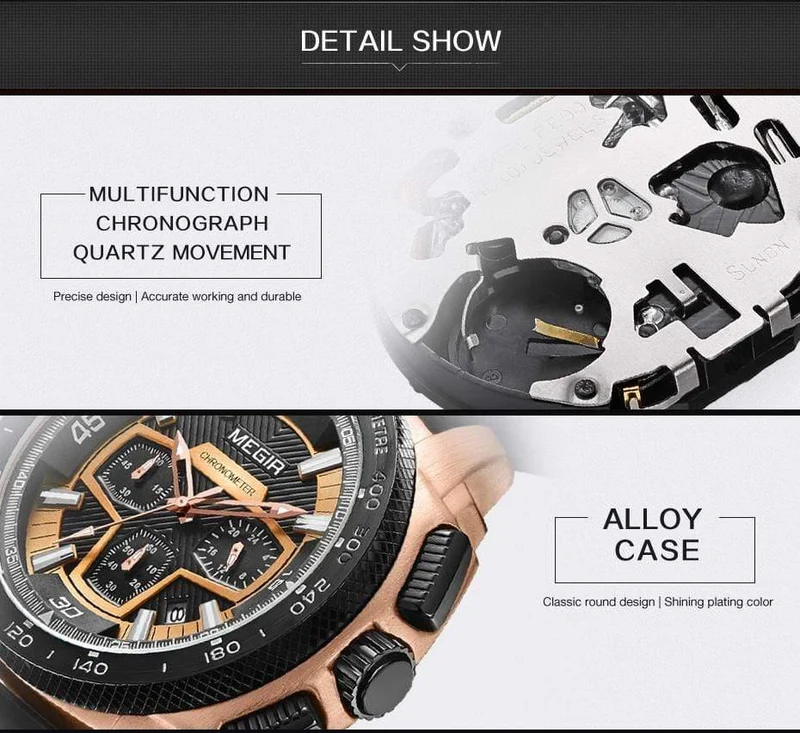 Herren-Chronograph, Sportuhr mit Quarzwerk, Gummiband, leuchtende Armbanduhr für Männer und Jungen 2056G-1N0
