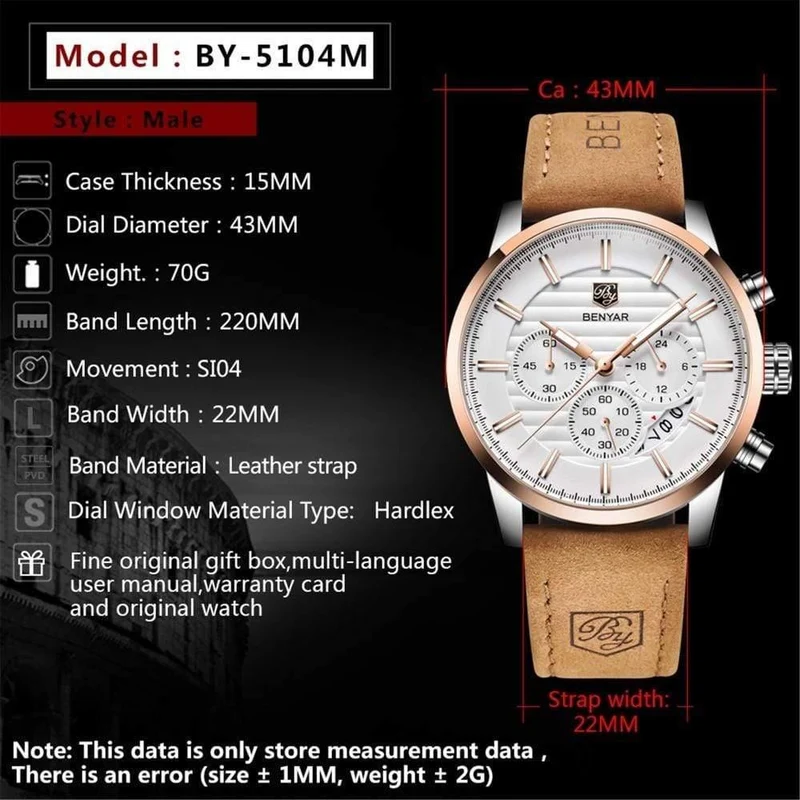 Lässige Mode Männer Quarzuhr Luxus Militär Lederband Chronograph Männer Uhr Relogio Masculino