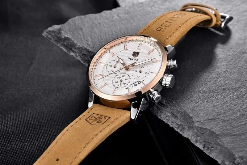 Lässige Mode Männer Quarzuhr Luxus Militär Lederband Chronograph Männer Uhr Relogio Masculino