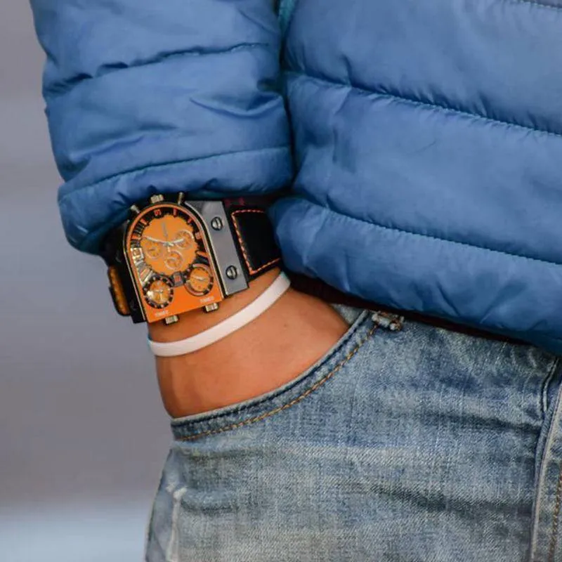 Männer Uhren Herren Quarz Casual Lederband Armbanduhr Sport Mann Multi-Zeit Zone Militär Männliche Uhr Uhr relogios
