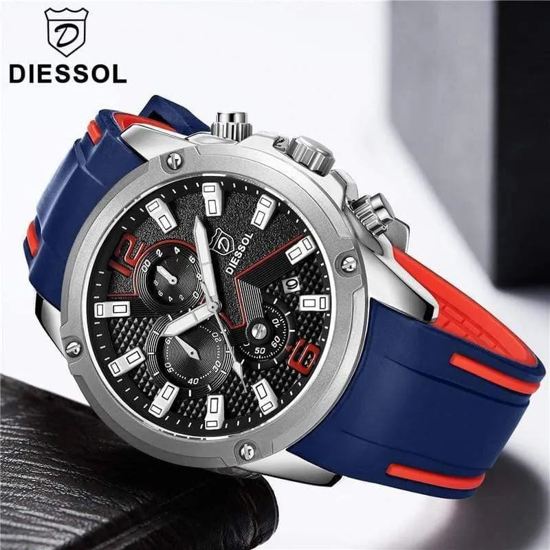 Herrenmode Chronograph Sport Quarzuhr Herrenuhren Top-marke Luxus Gummiband Geschäftsuhr Relogio Masculino
