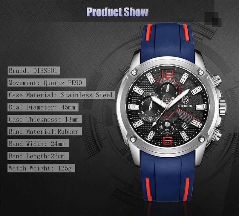 Herrenmode Chronograph Sport Quarzuhr Herrenuhren Top-marke Luxus Gummiband Geschäftsuhr Relogio Masculino