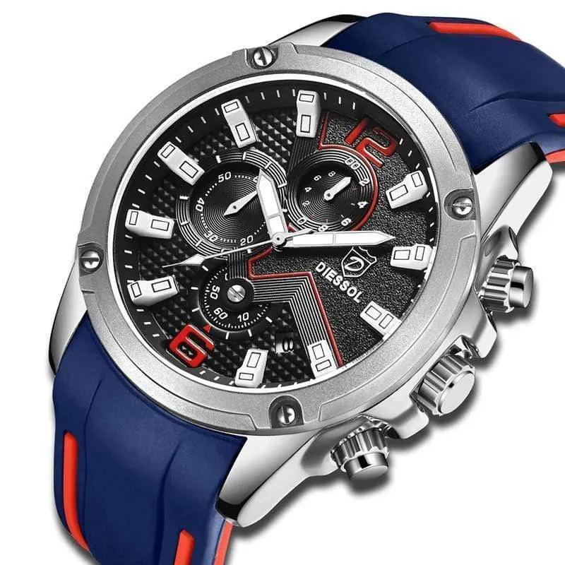Herrenmode Chronograph Sport Quarzuhr Herrenuhren Top-marke Luxus Gummiband Geschäftsuhr Relogio Masculino