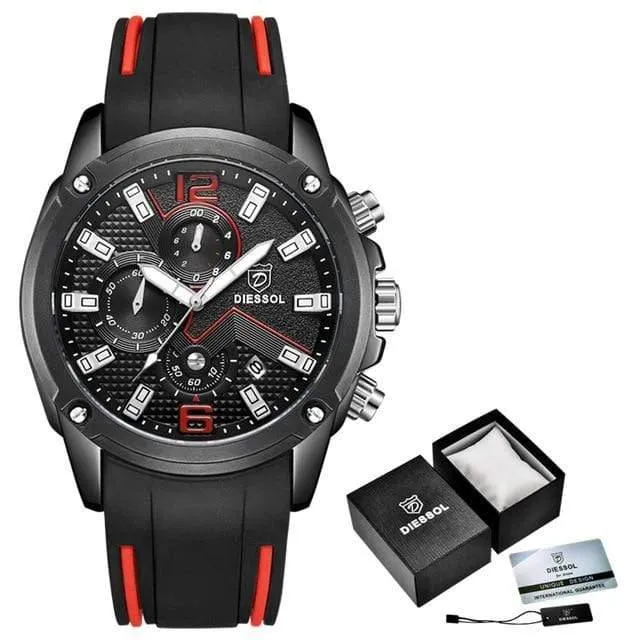 Herrenmode Chronograph Sport Quarzuhr Herrenuhren Top-marke Luxus Gummiband Geschäftsuhr Relogio Masculino