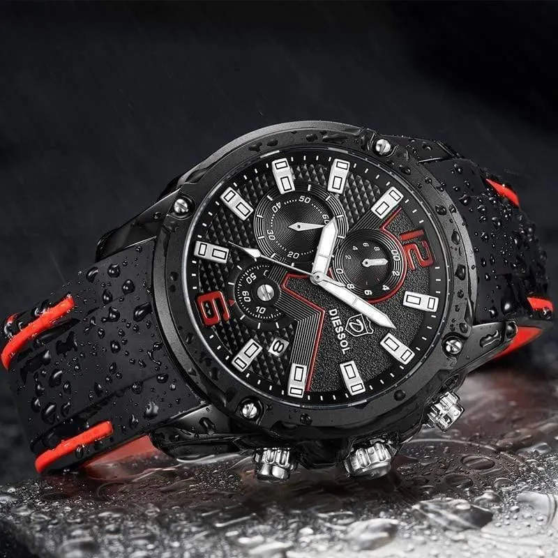 Herrenmode Chronograph Sport Quarzuhr Herrenuhren Top-marke Luxus Gummiband Geschäftsuhr Relogio Masculino