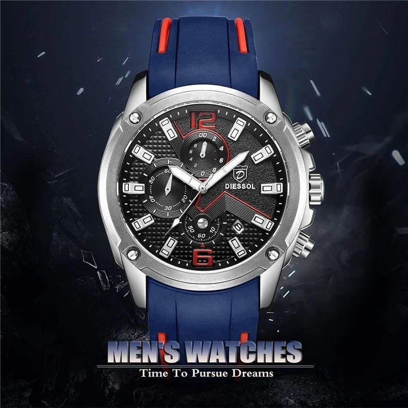 Herrenmode Chronograph Sport Quarzuhr Herrenuhren Top-marke Luxus Gummiband Geschäftsuhr Relogio Masculino