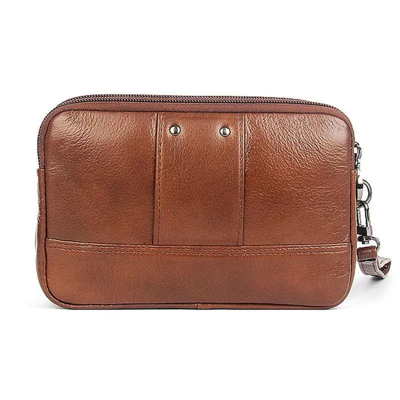 Herren Echtleder Gürteltasche Clutch Portemonnaie Geldbörse Handytasche Modetrend Fanny Handgelenk Handtaschen
