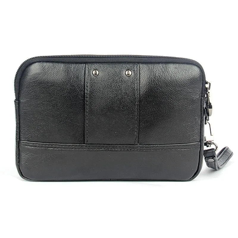 Herren Echtleder Gürteltasche Clutch Portemonnaie Geldbörse Handytasche Modetrend Fanny Handgelenk Handtaschen