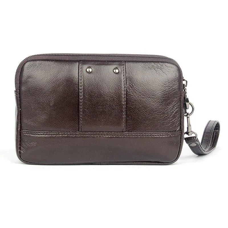 Herren Echtleder Gürteltasche Clutch Portemonnaie Geldbörse Handytasche Modetrend Fanny Handgelenk Handtaschen