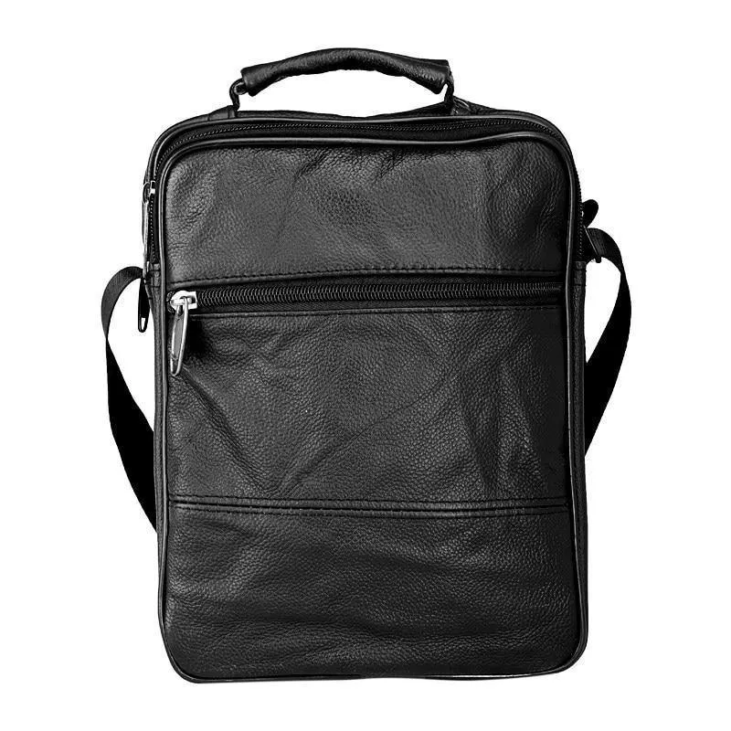 Echtes Rindsleder Leder Herren Handtaschen Schwarze männliche Messenger Bags Herren kleine Riemen verstellbare Aktentasche Mann Umhängetaschen