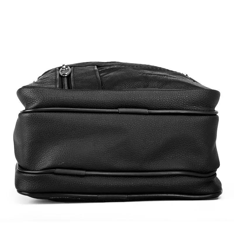 Echtes Rindsleder Leder Herren Handtaschen Schwarze männliche Messenger Bags Herren kleine Riemen verstellbare Aktentasche Mann Umhängetaschen