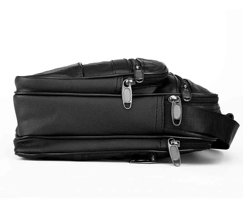 Echtes Rindsleder Leder Herren Handtaschen Schwarze männliche Messenger Bags Herren kleine Riemen verstellbare Aktentasche Mann Umhängetaschen