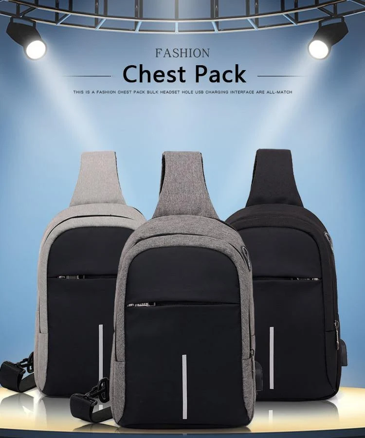 Männer Brust Taschen USB Lade Wasserdichte Oxford Umhängetaschen Kleine Schlinge Einzelnen Schulter Taschen Reise Brust Pack Männlichen