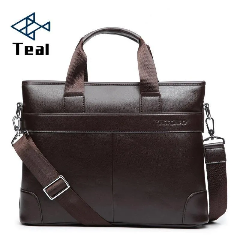 Herren Business Schwarz Freizeittasche PU Leder Aktentasche Herren Tragetaschen Braun Hochwertiges Herren Business mit großer Kapazität
