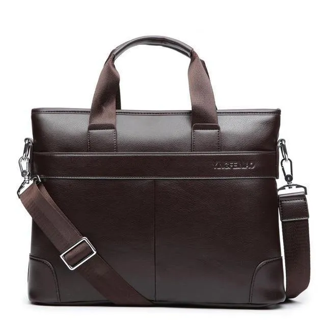 Herren Business Schwarz Freizeittasche PU Leder Aktentasche Herren Tragetaschen Braun Hochwertiges Herren Business mit großer Kapazität
